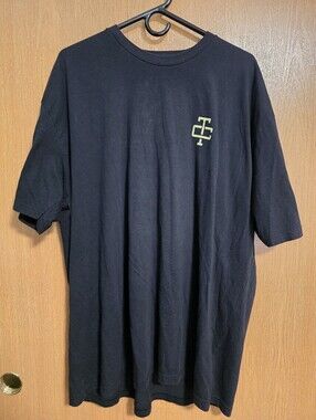 Men's Troll Co. Black Crewneck Tee with Lime Logo 4XL